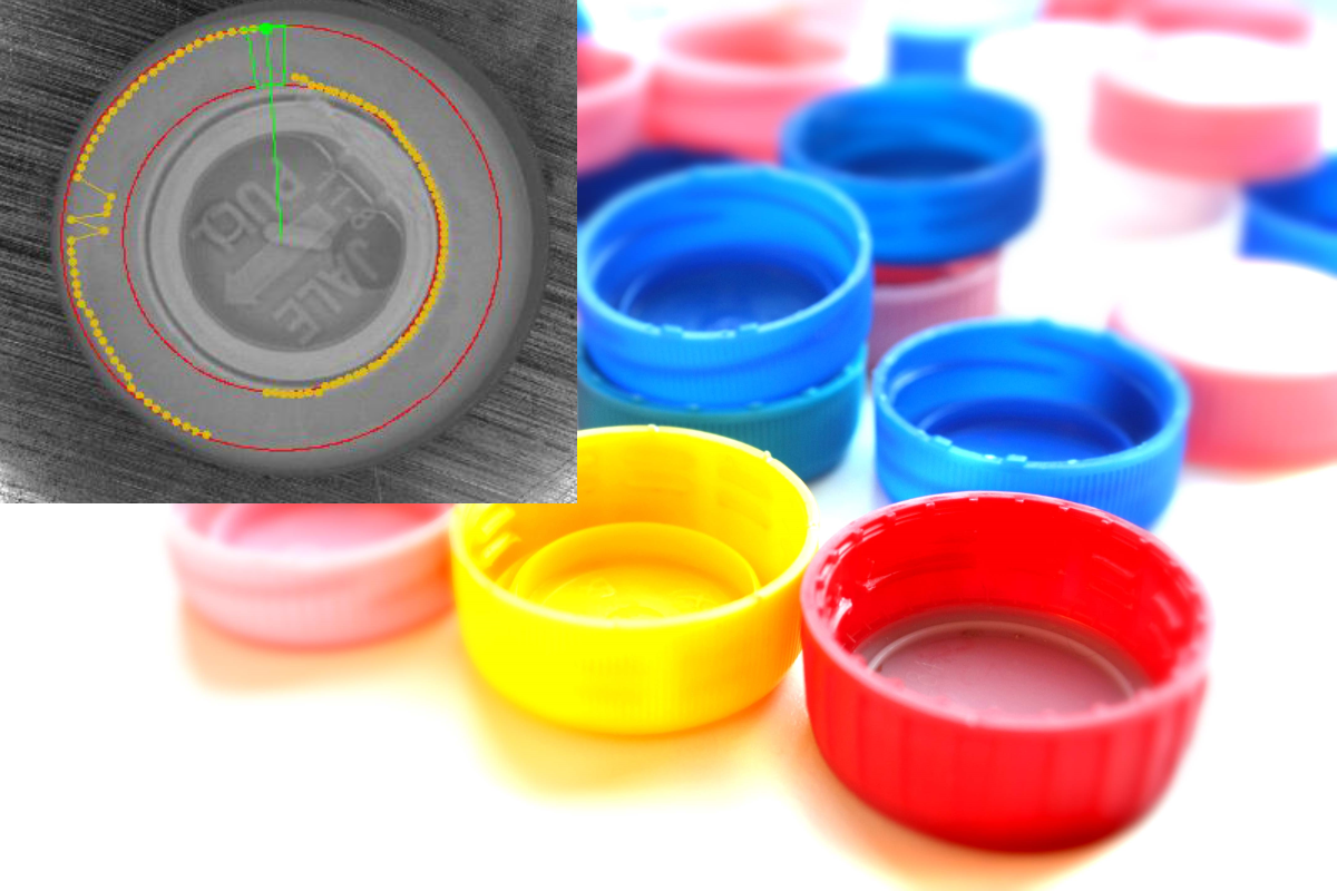 Machine vision system for automated inspection of plastic caps detecting surface defects and integrity issues