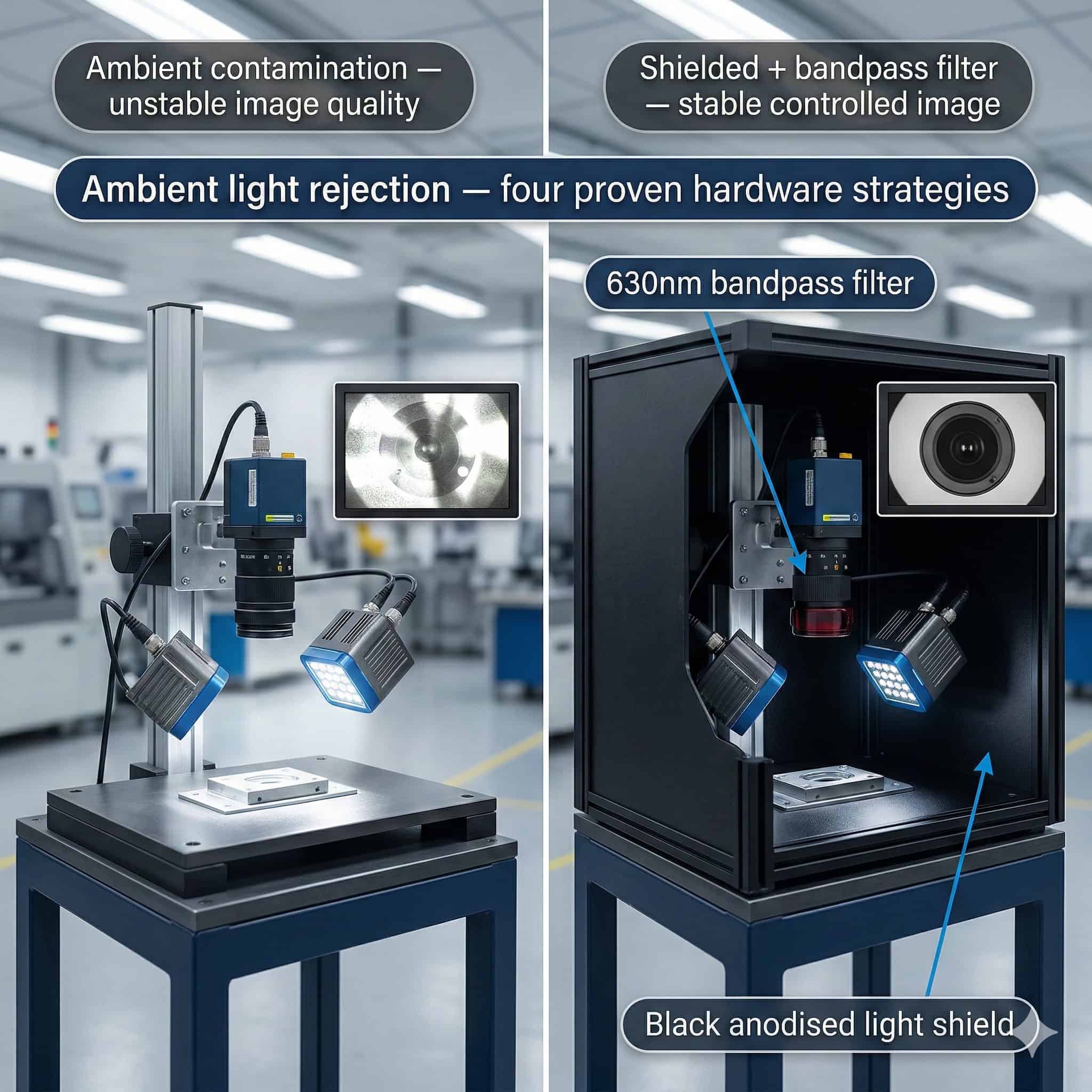Ambient Light Rejection in Machine Vision: How to Protect Your System from Factory Lighting